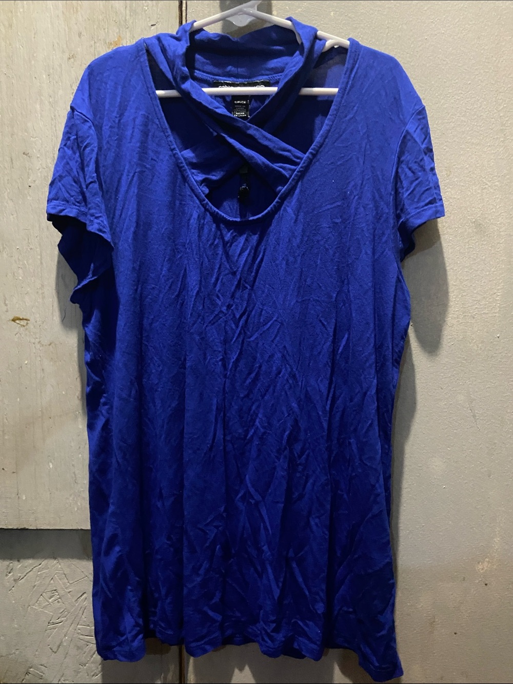 Cable & Gauge Royal Blue Short Sleeve Hooded Tunic
